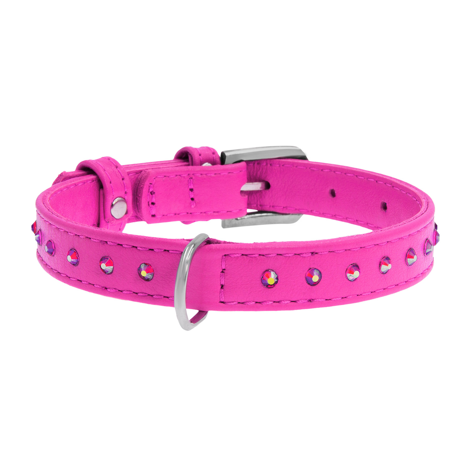 Нашийник для собак Collar Waudog Glamour зі стразами, рожевий - 1