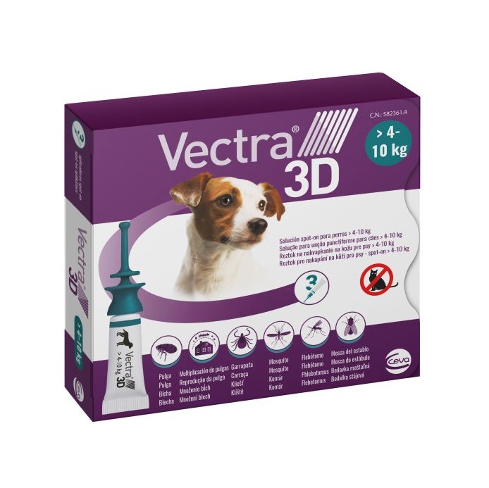Краплі від блох і кліщів для цуценят і собак від 4-10 кг Ceva Vectra 3D, 1,6 мл - 2