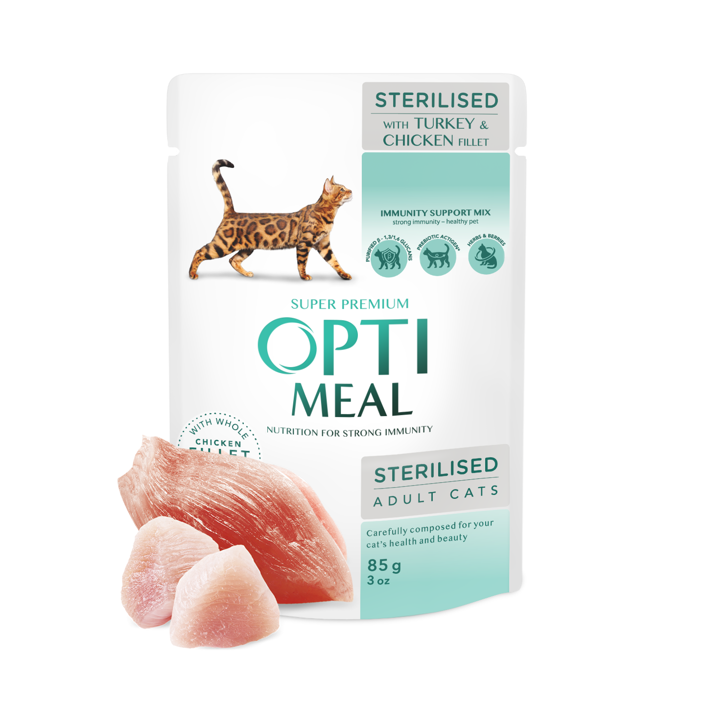Вологий корм для котів Optimeal для стерилізованих котів, з індичкою - 2