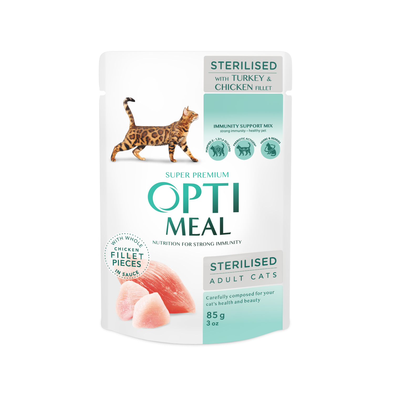 Вологий корм для котів Optimeal для стерилізованих котів, з індичкою - 1