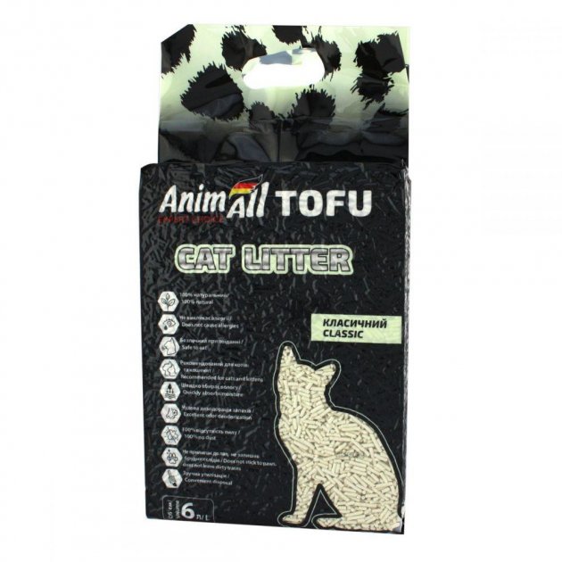 Наповнювач для котячого туалету AnimAll Tofu соєвий класік, 2.6 кг / 6л - 2