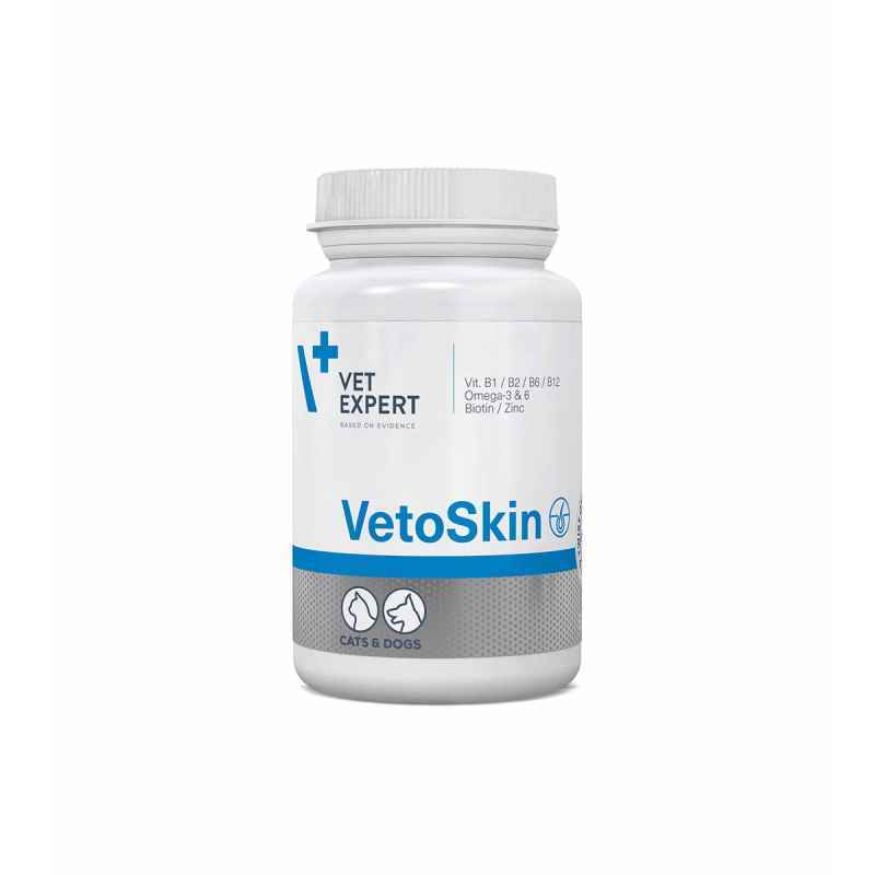 Харчова добавка для котів і собак Vet Expert VetoSkin для здоровя шкіри і шерсті, 60капс. - 2