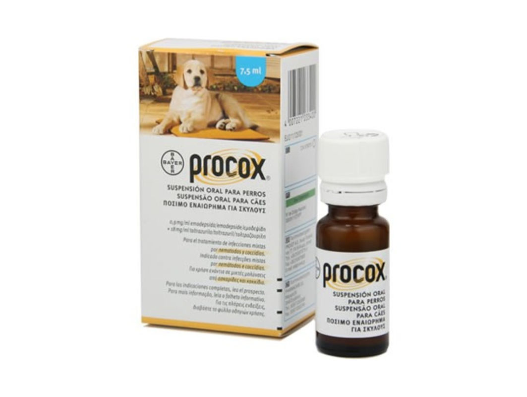 Оральна суспензія для цуценят і дорослих собак  Bayer Procox проти глистів, 7.5 мл - 1