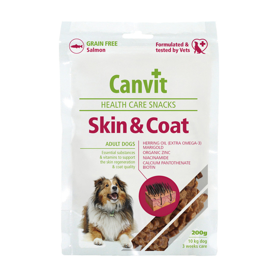 Напіввологі ласощі для собак Canvit Skin & Coat для шкіри і шерсті 200 г - 1