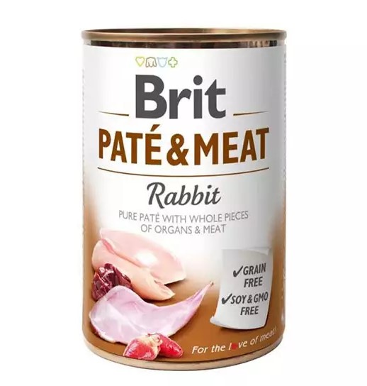 Вологий корм для собак Brit Pate&Meat Rabbit з кроликом, 400 гр - 1