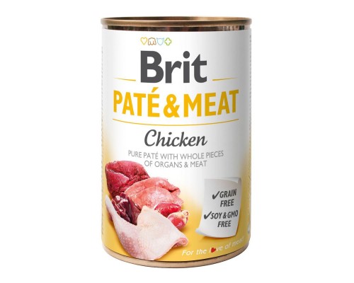 Вологий корм для собак Brit Pate&Meat Chicken з куркою, 400 гр - 1