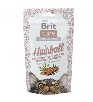 Ласощі для котів Brit Care Hairball з качкою, 50г - 1
