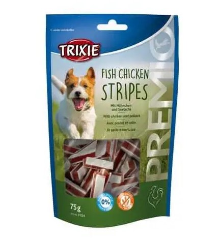 Ласощі для собак Trixie Premio Chicken and Pollock Stripes, 75г - 1