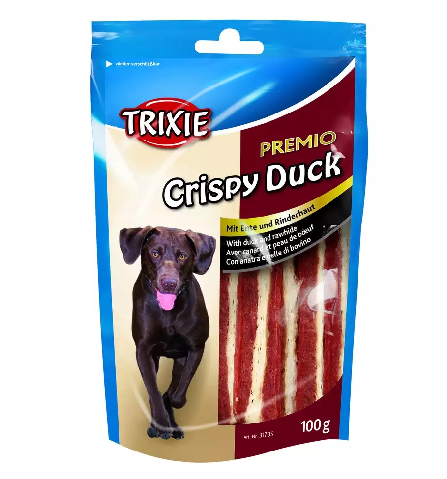 Ласощі для собак Trixie Premio Crispy Duck з мясом качки і з сириці шкіри, 100г - 1