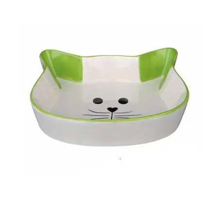 Миска для котів Trixie, керамічна,в формі котячої голови, 250мл/12см - 1