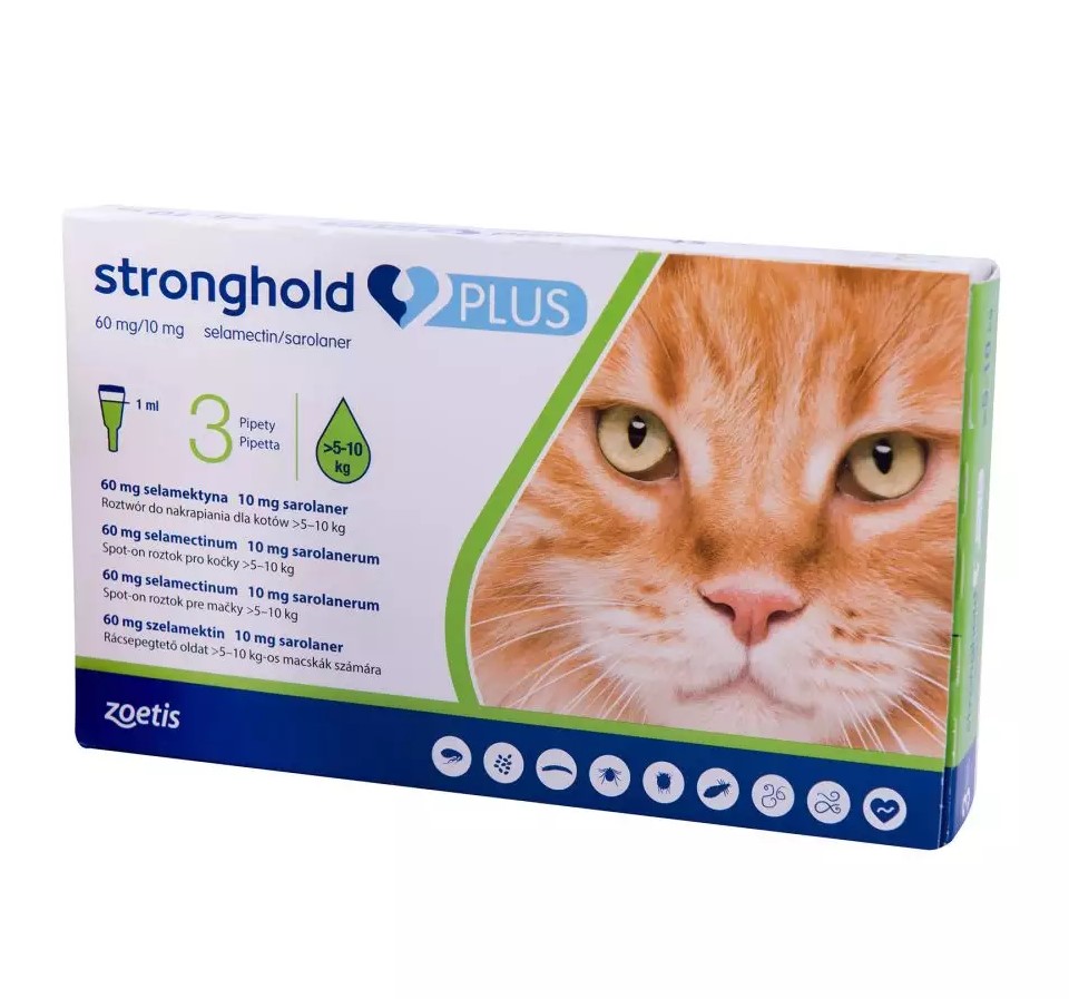 Краплі  для кішок вагою 5-10 кг  Zoetis Stronghold Plus від бліх - 2