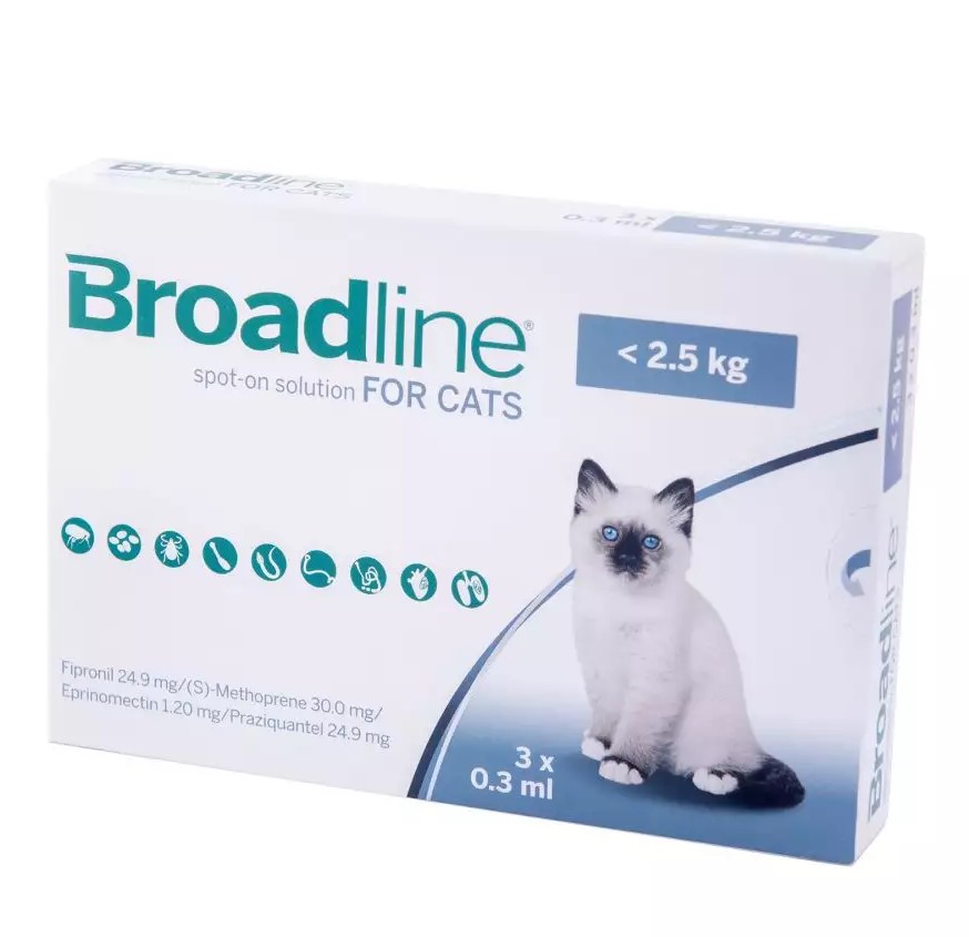 Краплі для котів вагою до 2.5 кг Merial Broadline Спот-он проти паразітів - 1