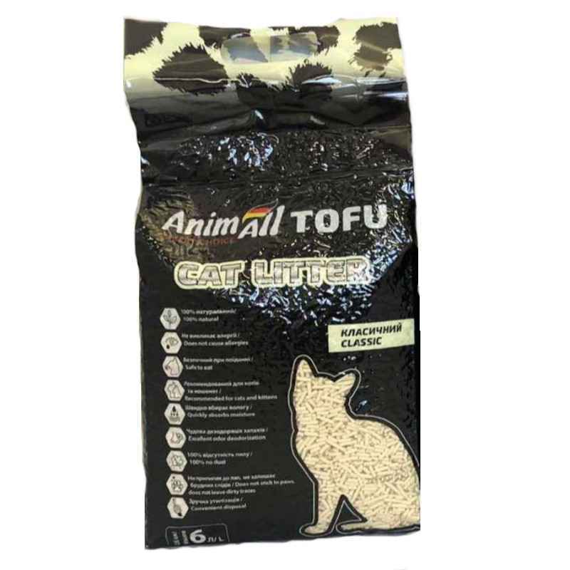 Наповнювач для котячого туалету AnimAll Tofu соєвий класік, 2.6 кг / 6л - 1