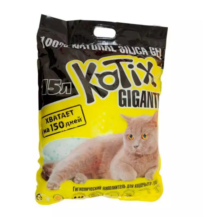 Наповнювач для котячого туалету Kotix Gigante сілігагелевий, 6.9 кг/15л - 1