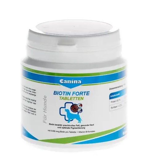 Добавка для собак Canina Petvital Biotin Forte Tabs інтенсивний курс для шерсті 100гр - 1