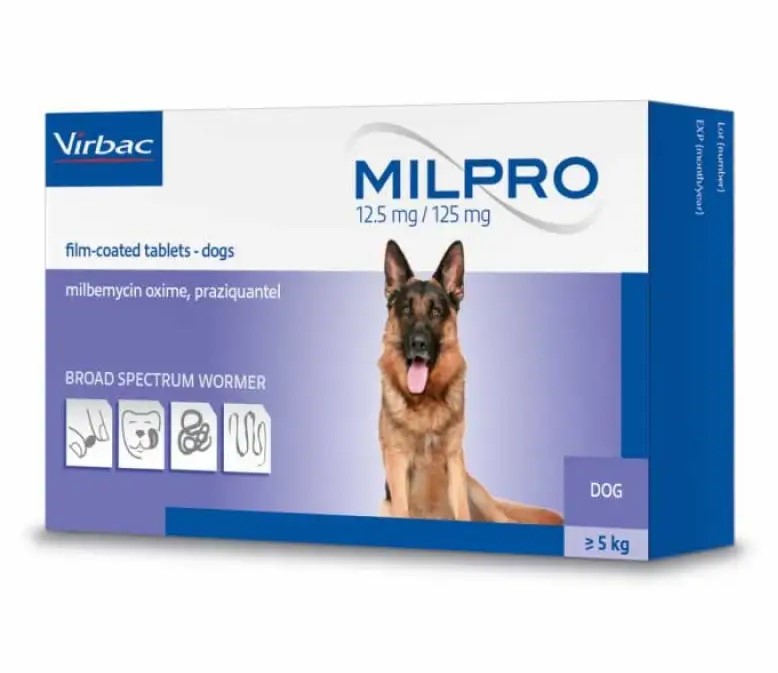 Таблетки для собак великих порід і цуценят Milpro, 4х12,5мг / 125мг - 1