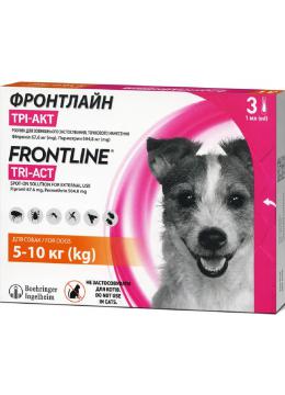 Краплі для собак вагою 5-10кг FrontlineTri-Act від бліх і кліщів - 1