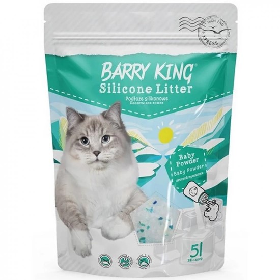 Наповнювач для котячого туалету Barry King, силікагелевий, з ароматом дитячої пудри - 1